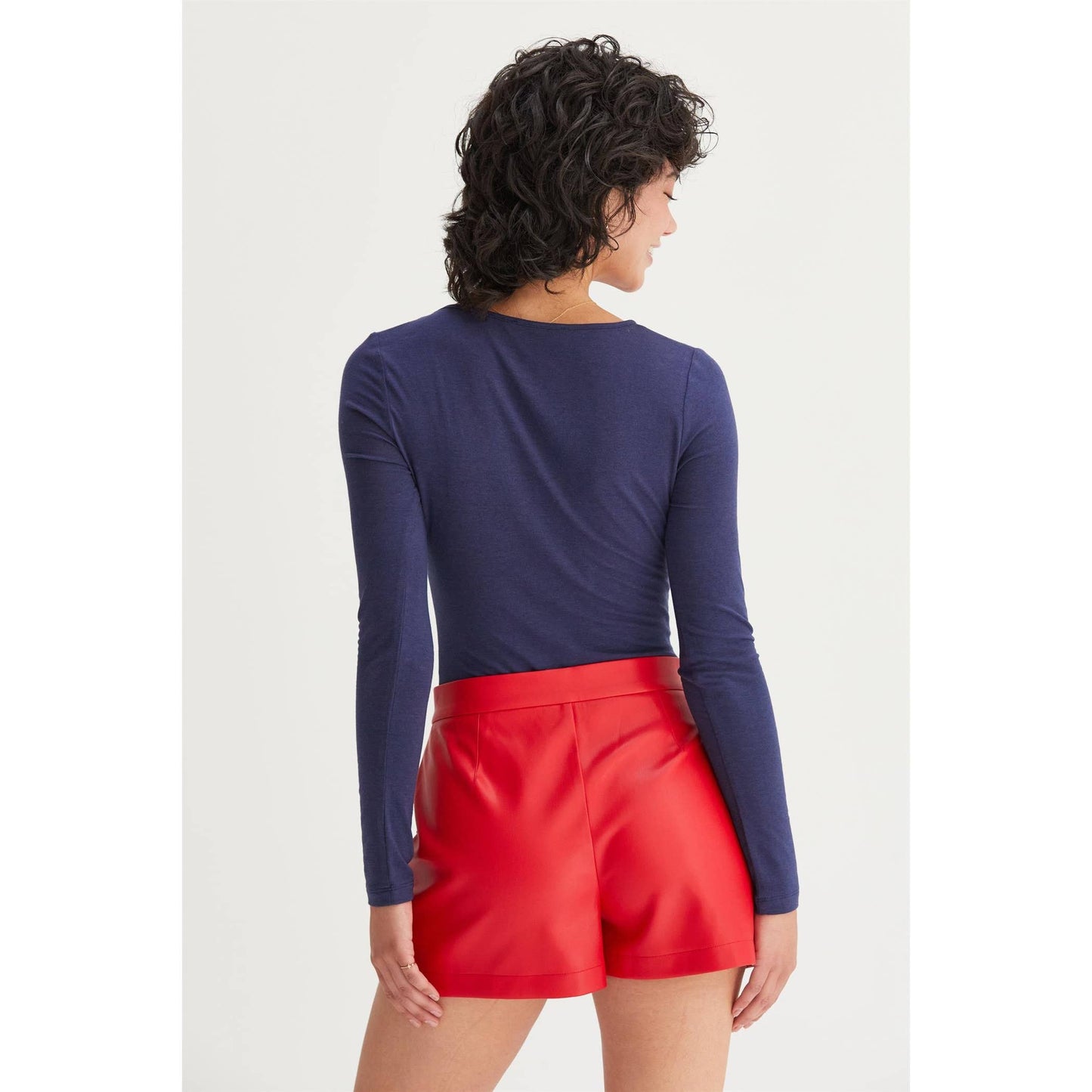 Square Neck Long Sleeve Bodysuit: CREAM / S-M-L(2-2-2)