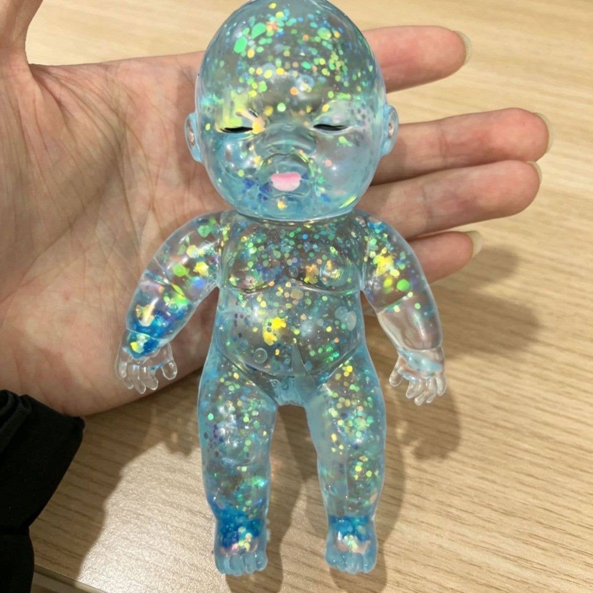 Glitter TPR Natasha Squishy Squeeze Toy - Stress Relief : Pink