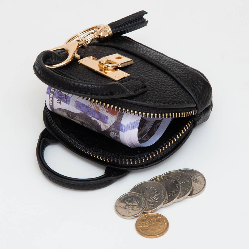 Top Handle Coin Purse Mini Pouch Bag / Bag Charm
: Cumin