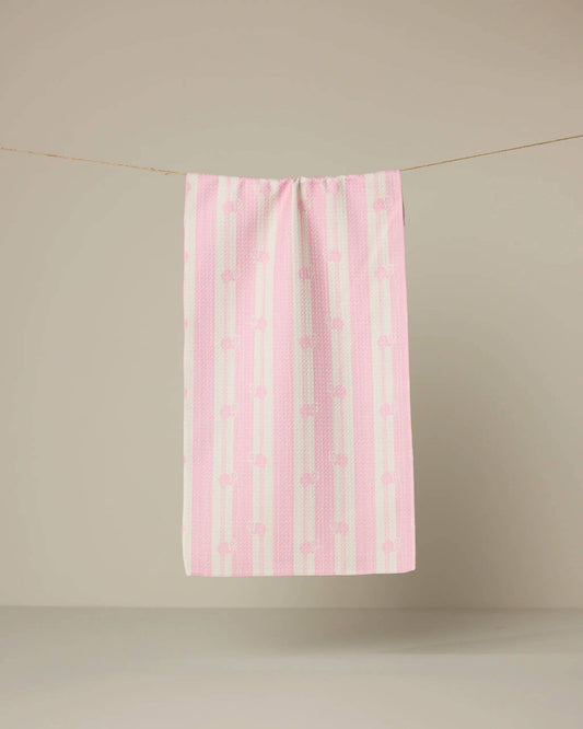 Flamingo Stripe Pink Bar Towel