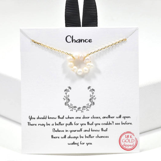 Chance freshwater pearl bead necklace: Gold / ONE SIZE
