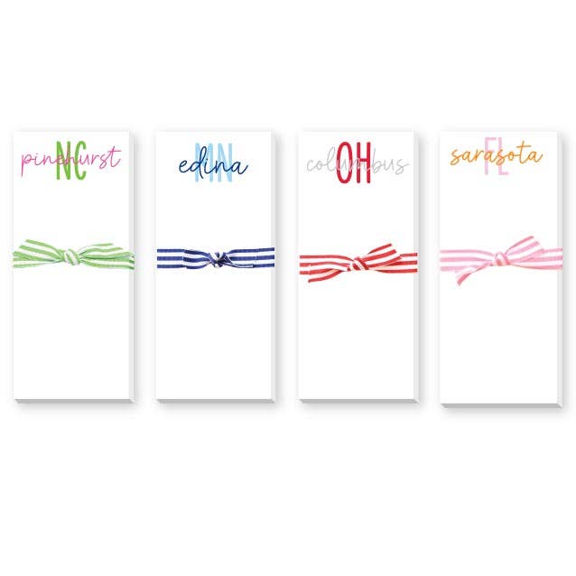 CITY AND STATE SKINNIE NOTEPAD: RED AND GRAY