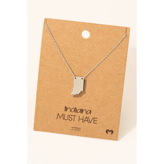 Indiana State Pendant Necklace: S