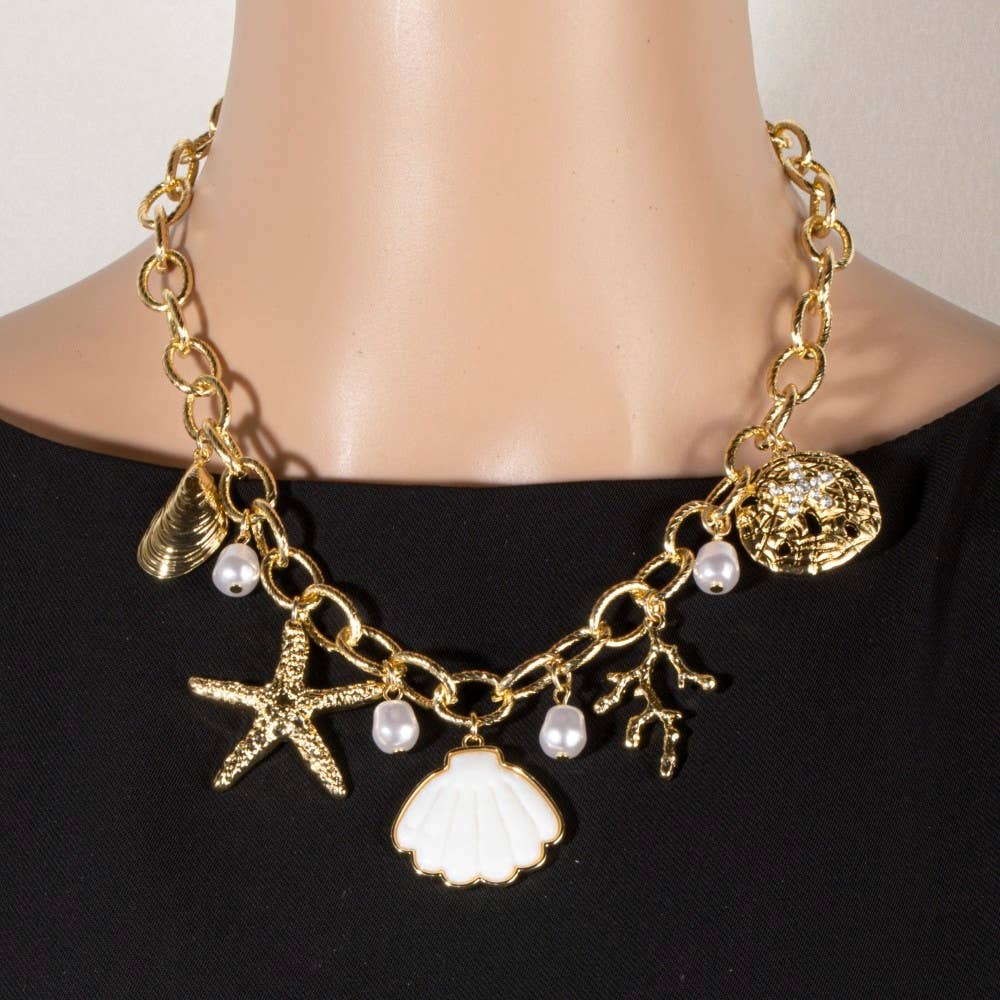 Assorted Sealife Charms Chain Necklace: G