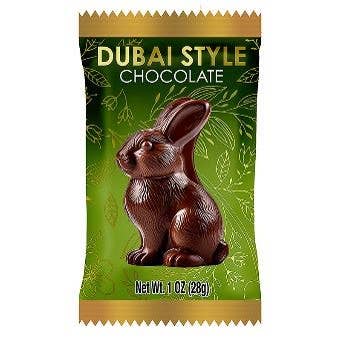DUBAI-STYLE CHOCOLATE BUNNY IN FLOW WRAP