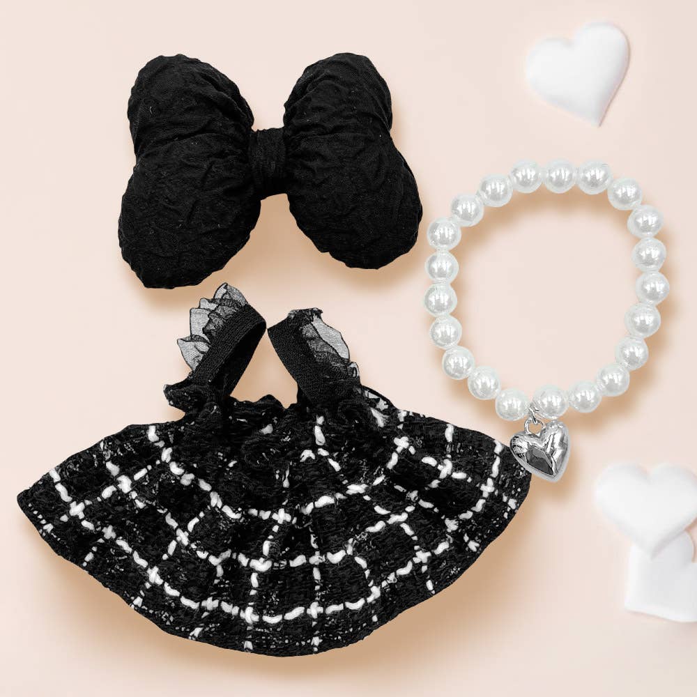 Adorable Labubu Compatible Mini Dress Outfit Set: Pink