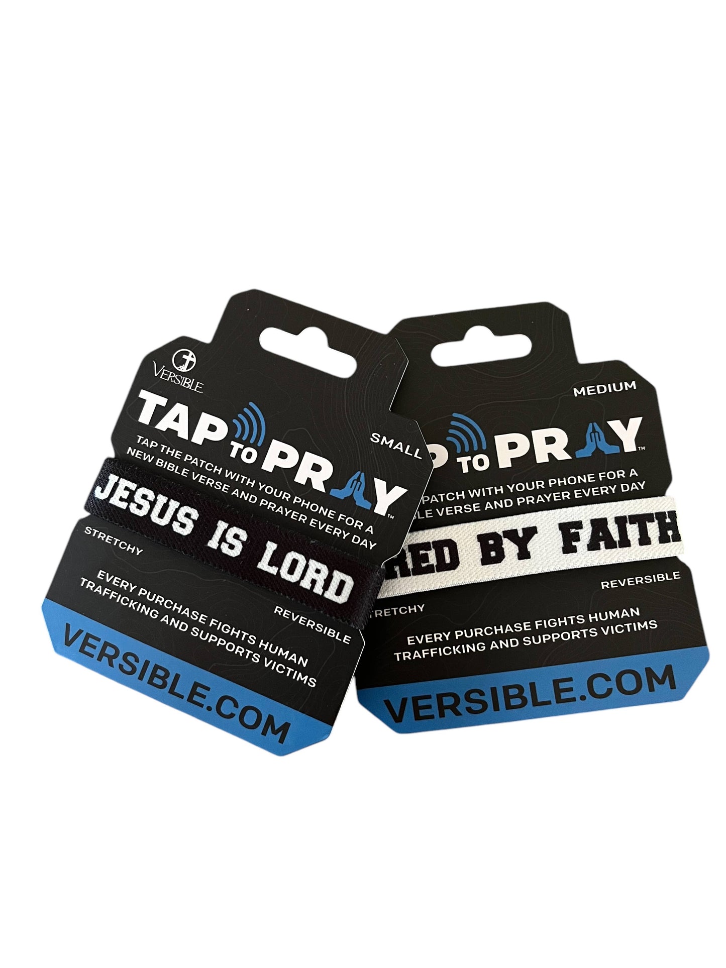 Tap To Pray™ Wristbands - Jesus Is Lord: X-Large / Jesus is Lord / Powered by Faith