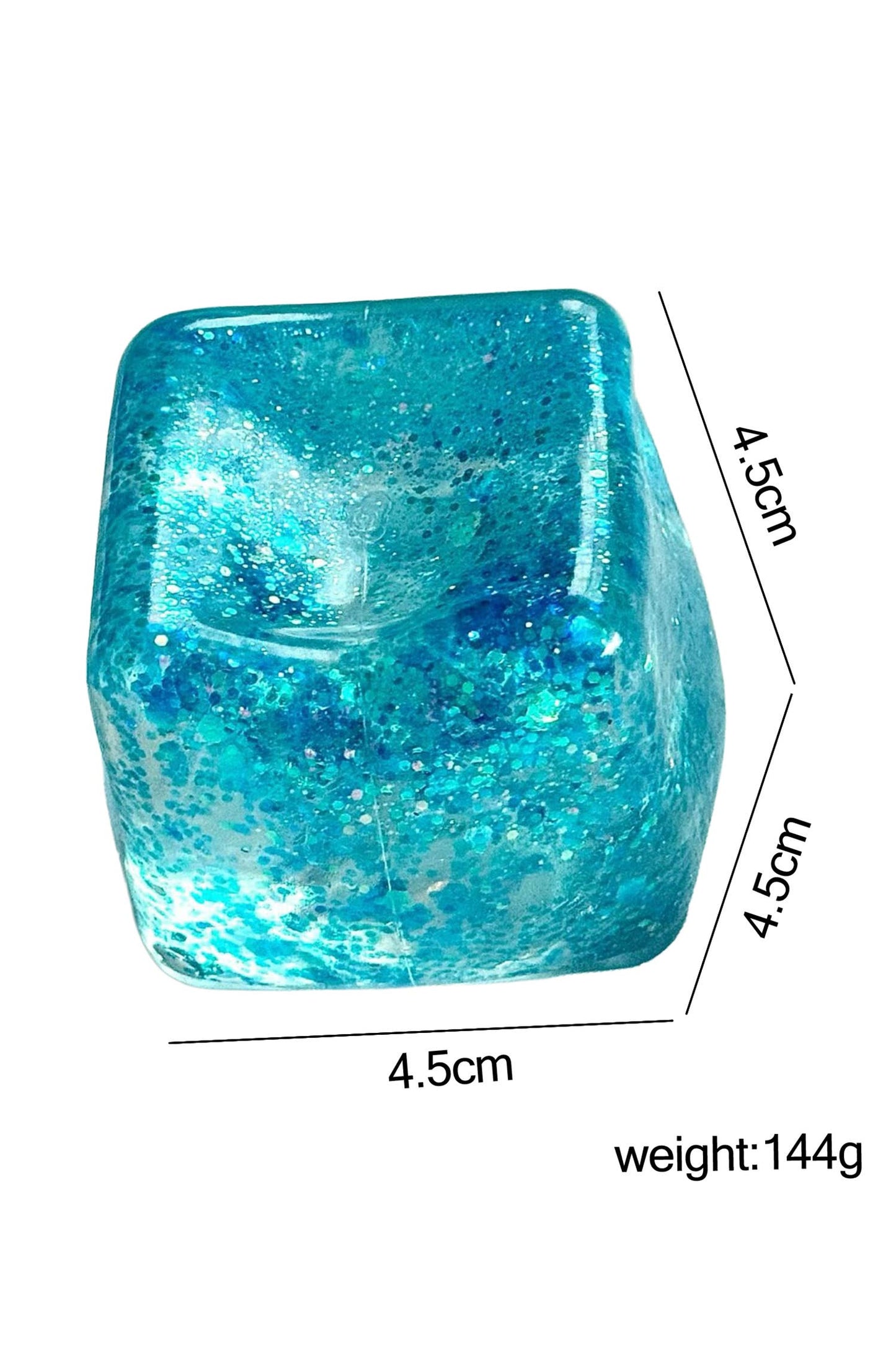 LAS Glitter Shell Stress Relief Squish Ball Toy: Light Blue / One Size