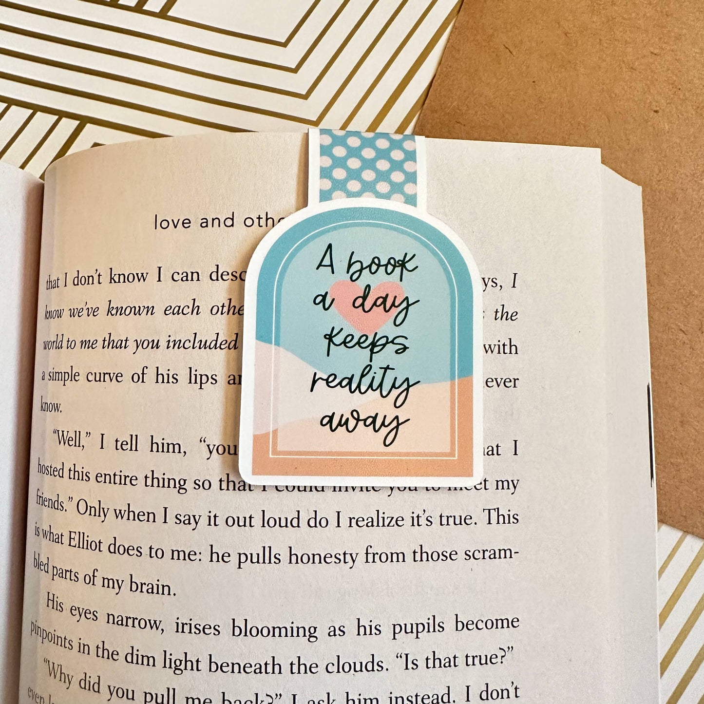 A Book A Day Keeps Reality Away Cute Magnetic Bookmark