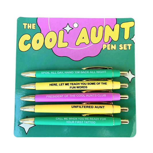 Cool Aunt Pen Set (funny, gift, family, mothers day, pens, stationery)