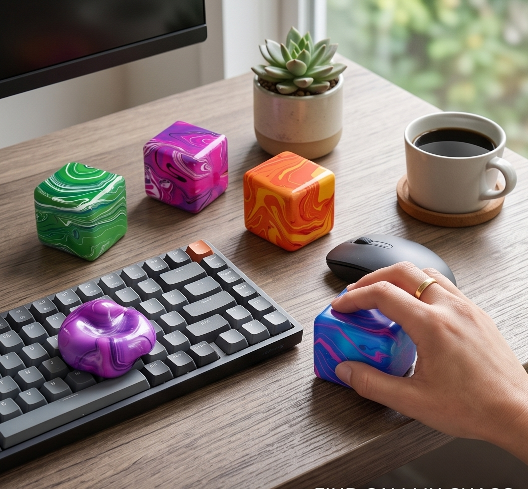 Ice Cube Squeeze Toy - Ultimate Stress Relieve: Pink