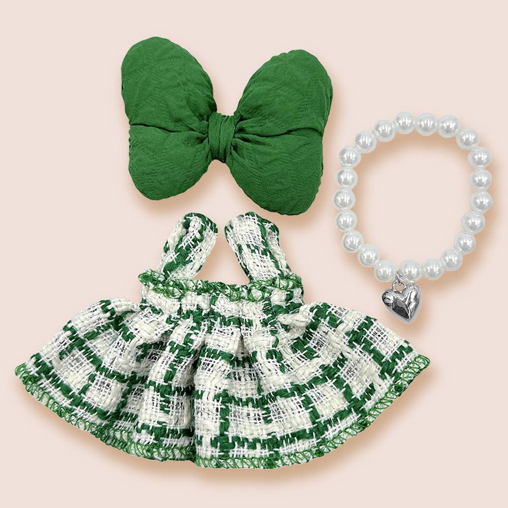 Adorable Labubu Compatible Mini Dress Outfit Set: Pink