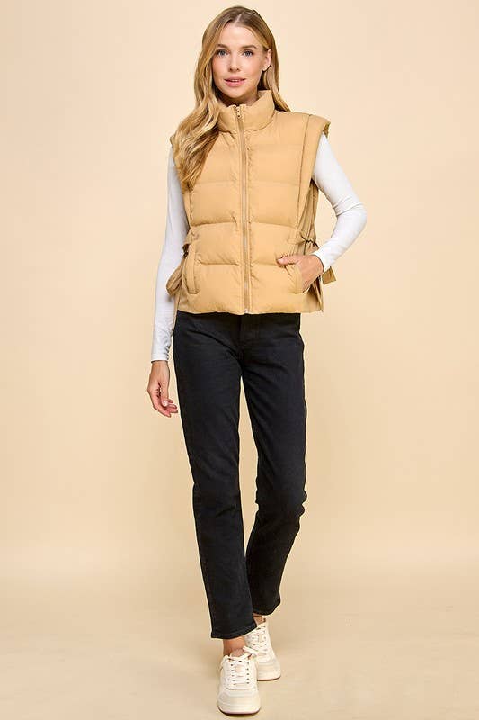 CV1231-Zipper Front Puffer Vest: KELLY GREEN / M
