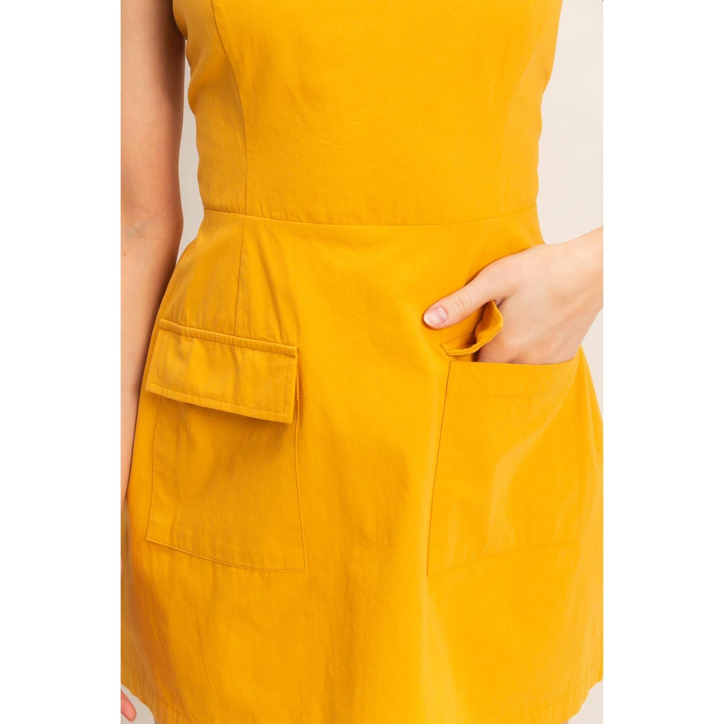 Square Neck Mini Dress: WHITE / S-M-L(2-2-2)
