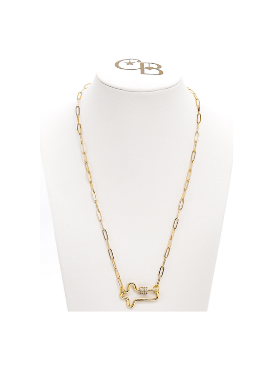 Gold Paige Necklace with Mary Carabiner