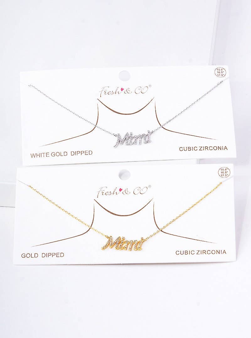 Gold Plated Cubic Mimi Necklace: Silver