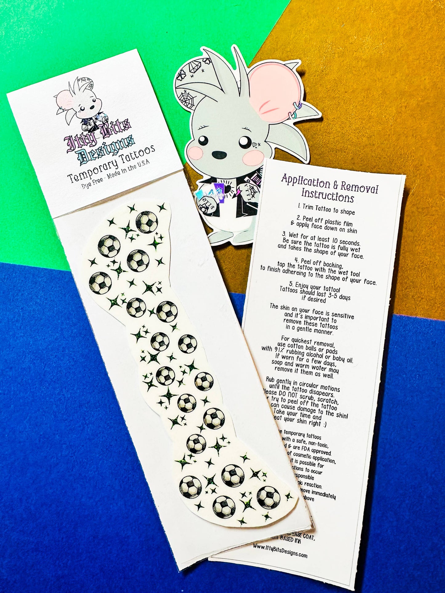 Soccer Freckle Temporary Tattoos : Large