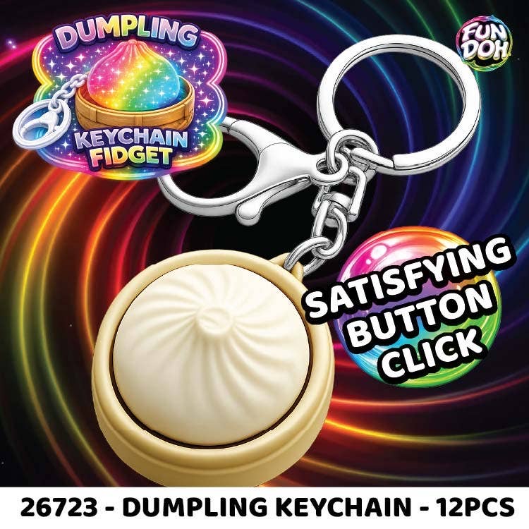 Fun Doh Dumpling Light-Up Click Fidget Keychain - 12/Display: Wholesale Price