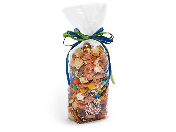 Clear 1.4 MIL Cello Treat Bags with Cardboard Bottom: 2.25x1.5x8.5" / 100