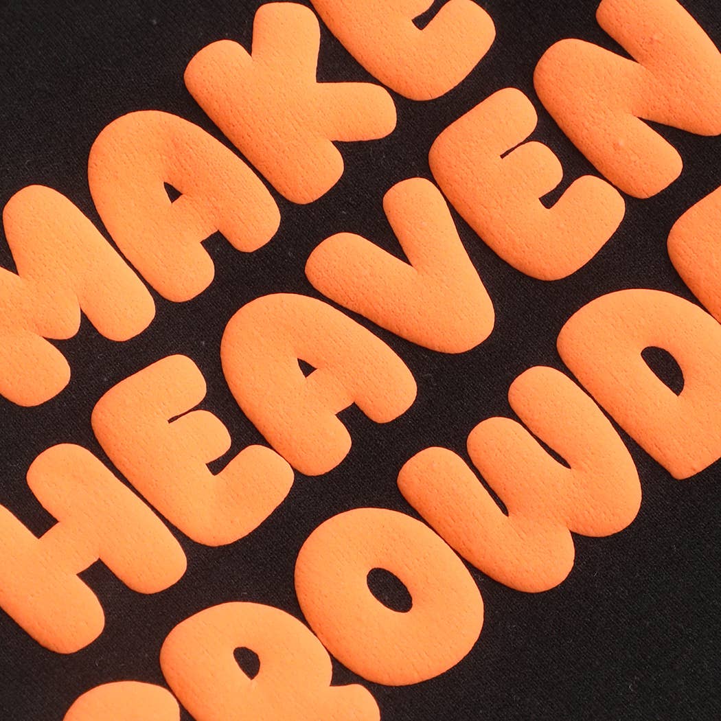 MAKE HEAVEN CROWDED PUFF Print Heavyweight Sweatshirt: LT BLUE / M