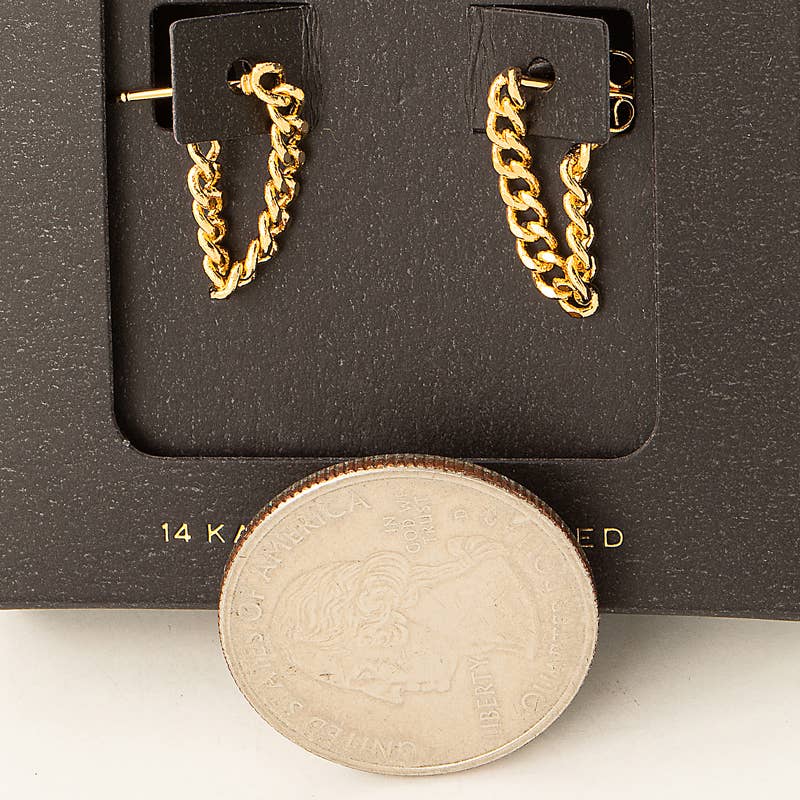 Mini Chain Link Thread Earrings: GD