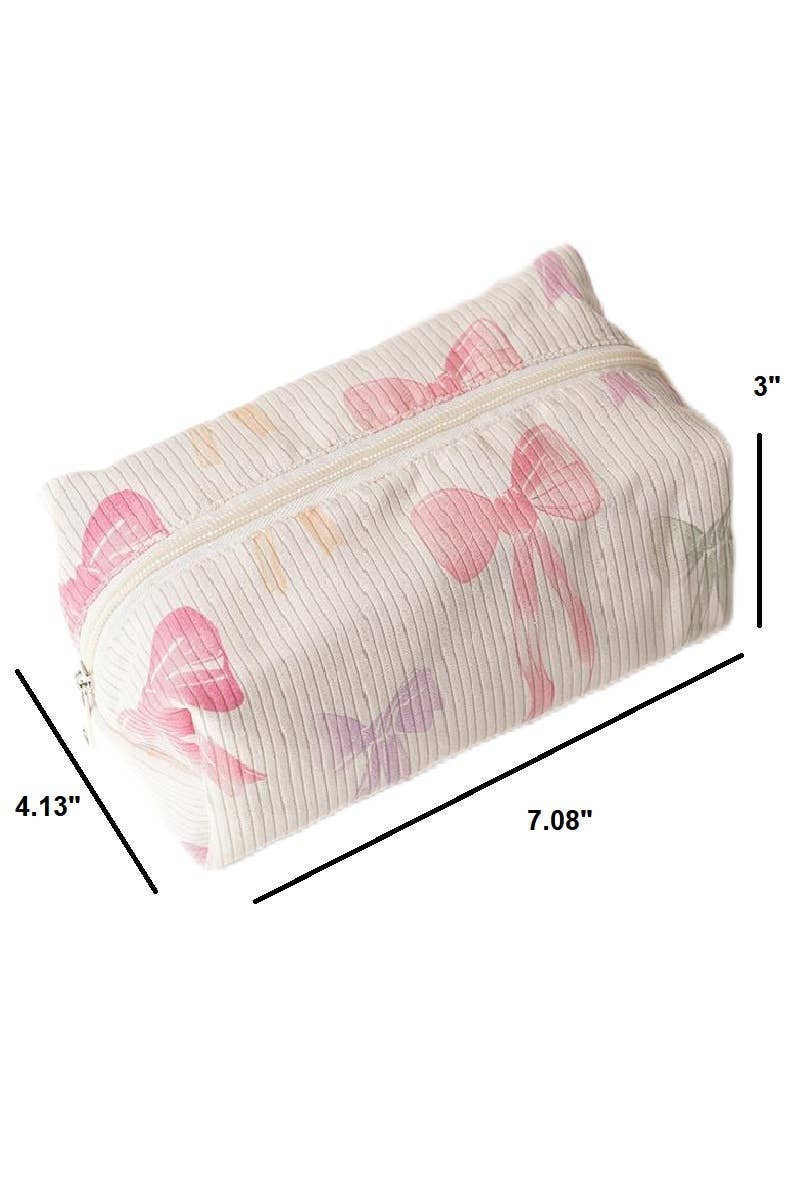 Trendy Pattern Design Cosmetic Makeup Pouch Bag: BOWKNOT CHERRY / 1 (ONE SIZE)