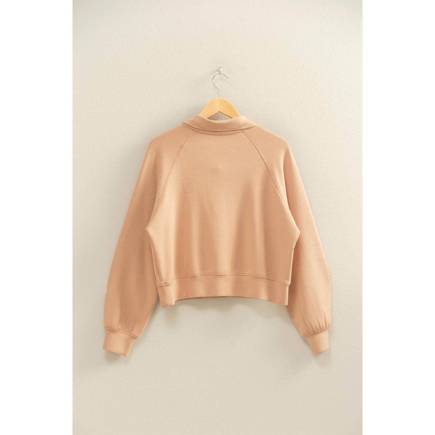 Scuba Half Zip-Up High Neck Collar Sweatshirt: BLACK / S-M-L(2-2-2)