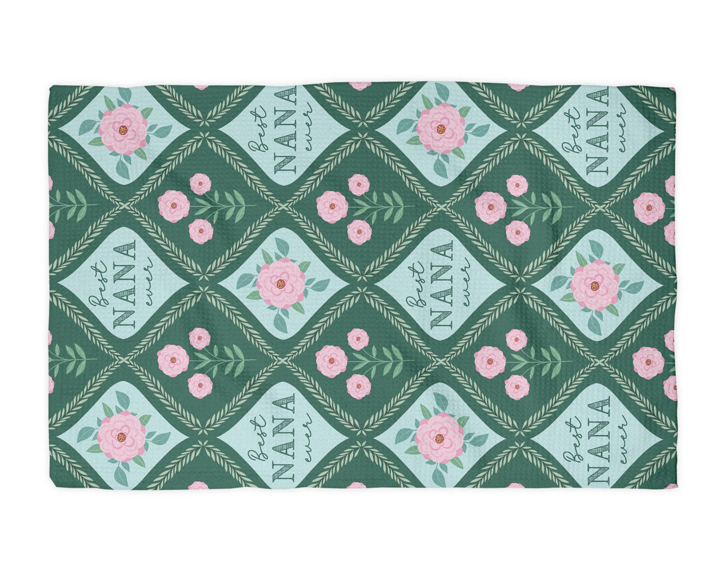 Floral Best Nana Ever Mother's Day Gift Kitchen Towel Waffle