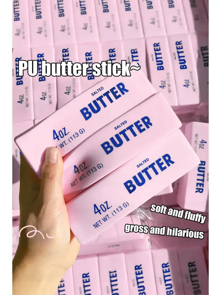 LDC 1PC PU Butter Sticker Relieve Pressure Squishy Toy: Yellow / One Size