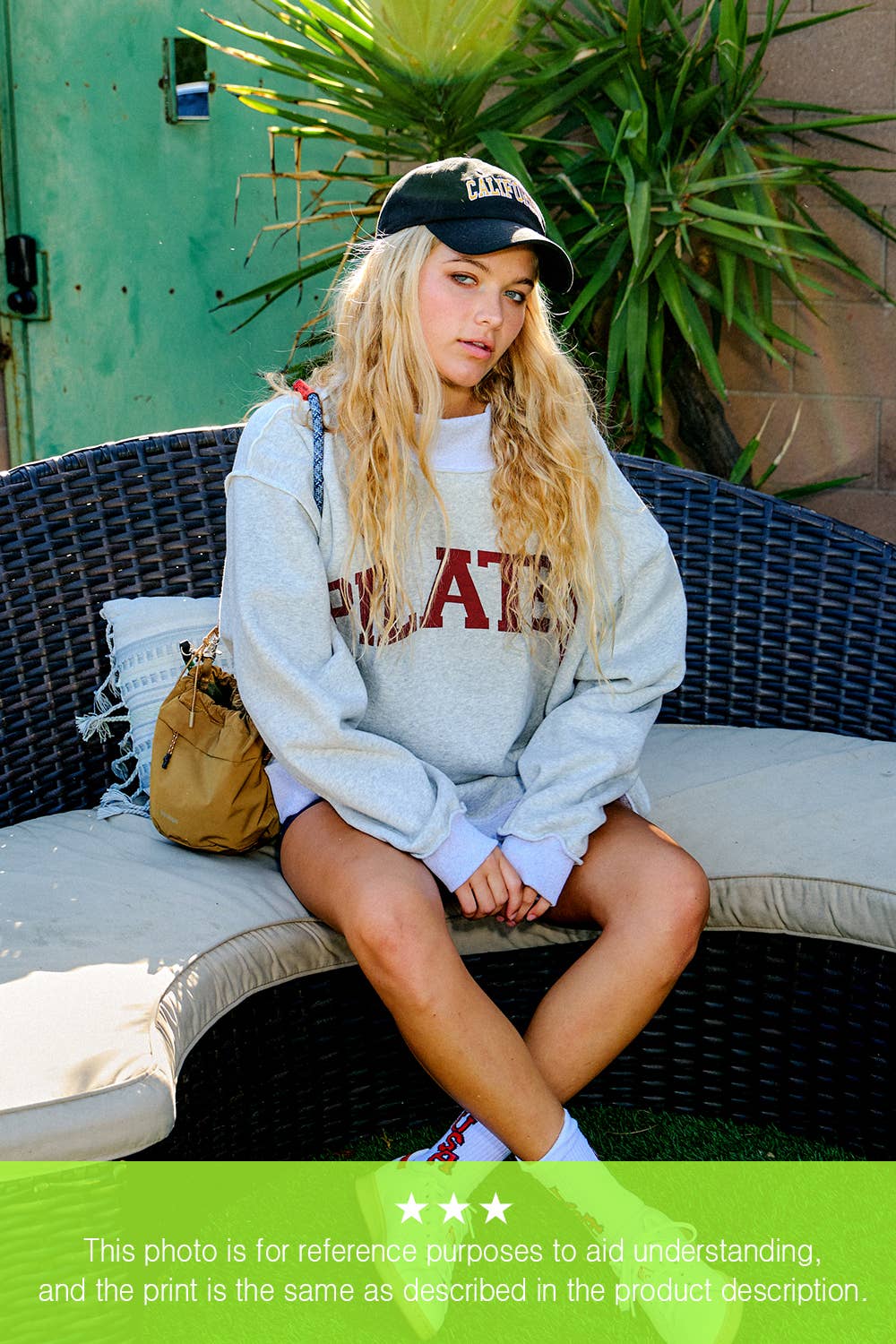 IT2594-INDIANA 'INDIANA & IN' Print Reversible Mockneck Swea: Heather grey / S/M-L/XL (3-3)