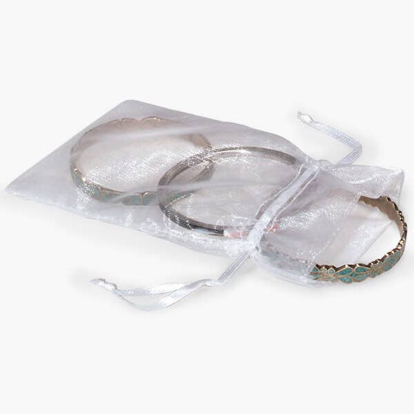 Organza Sheer Bags with Satin Drawsting Ribbon : Neon Pink / 10 Pack / 3x4"
