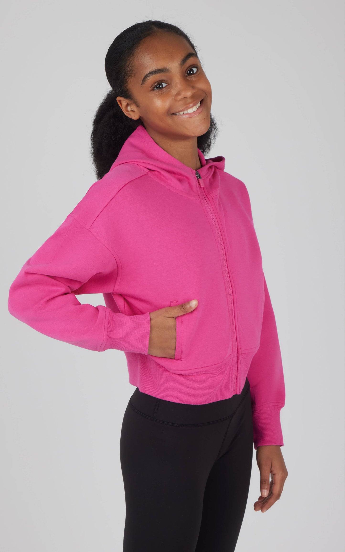 Girls Scuba Full Zip Everyday Hoodie Jacket: PAISLEY PURPLE
