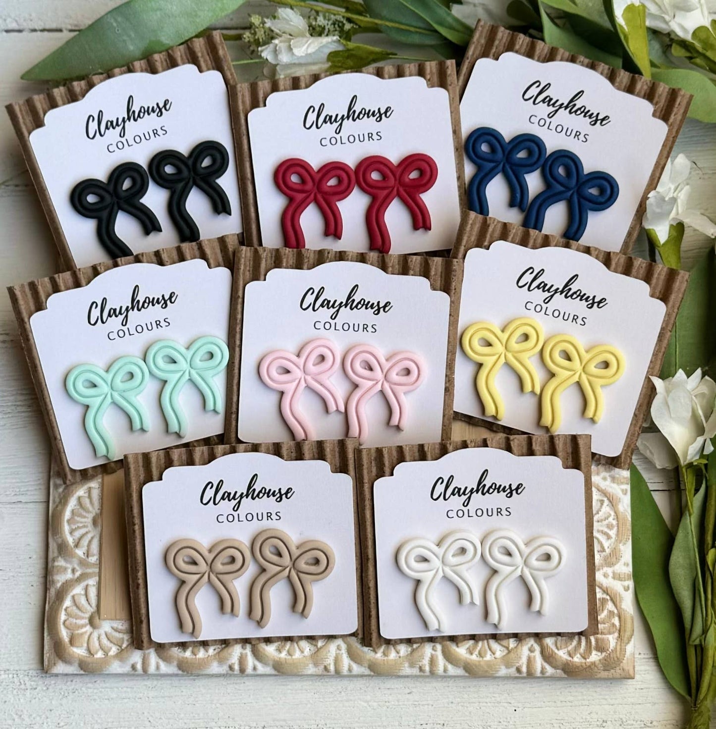 Bow Stud Earrings: Mint