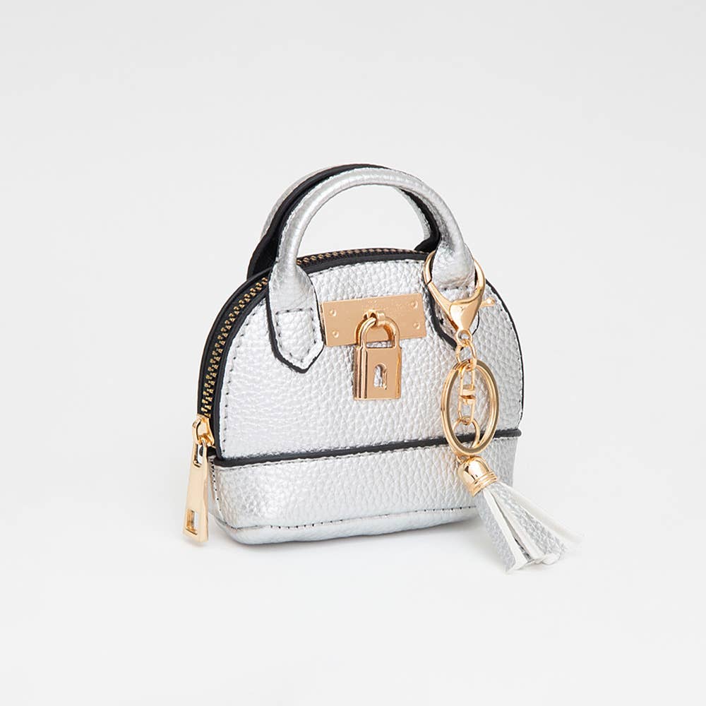 Top Handle Coin Purse Mini Pouch Bag / Bag Charm
: White