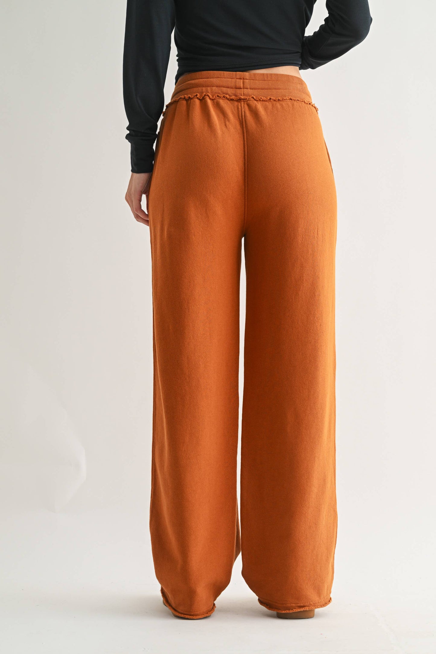 Wide Leg Cotton Core Pants: Black / S:M:L (2:2:2)