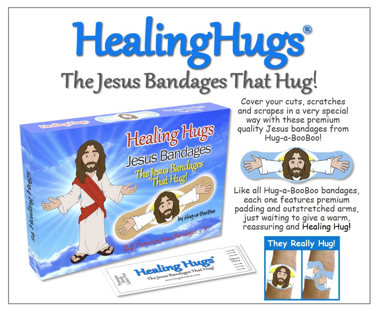 "Healing Hugs" Fun Jesus Bandages, Great Gift 24ct