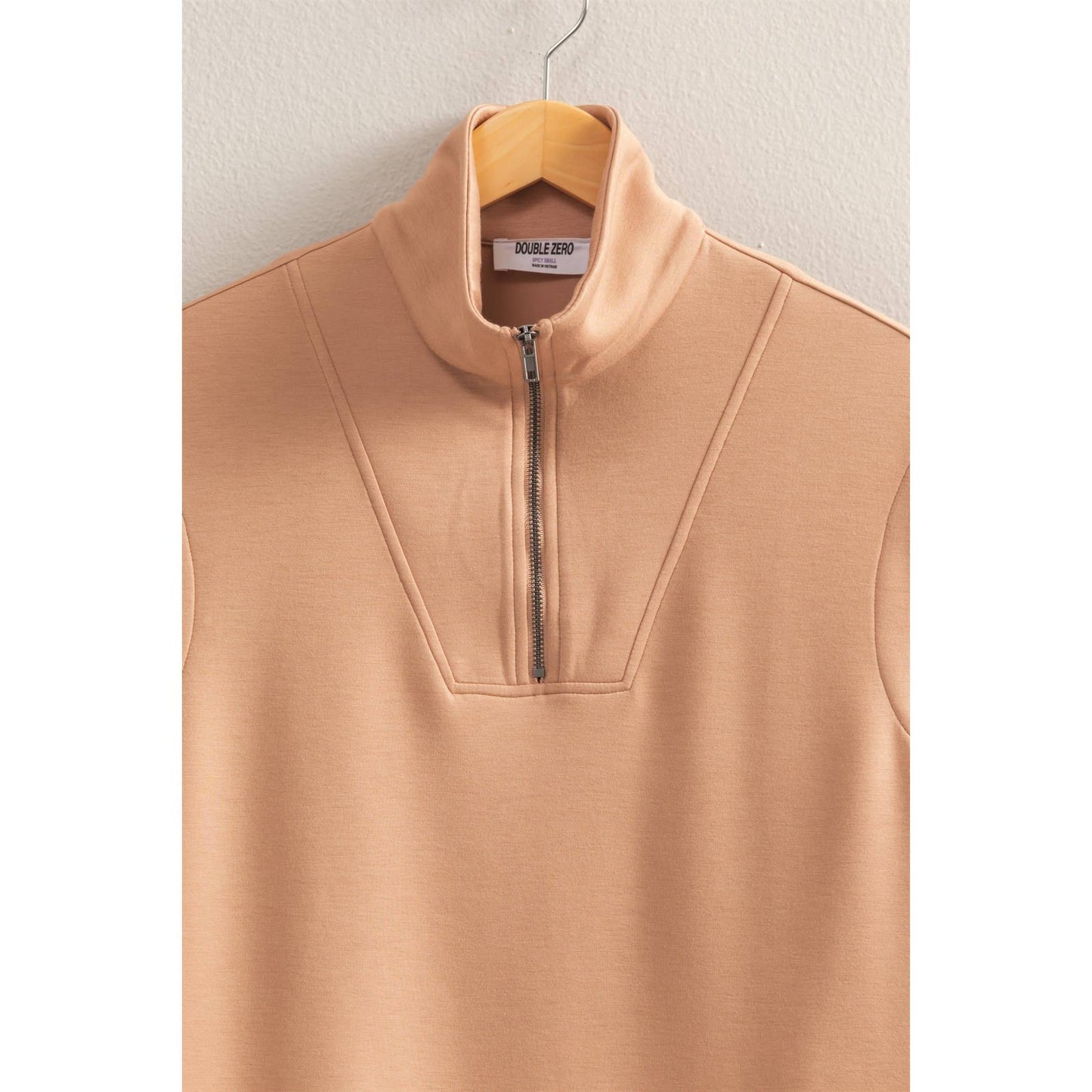 DZ25C571-Mock Neck Half Zip Up Sleeveless Top: BLACK / S-M-L(2-2-2)