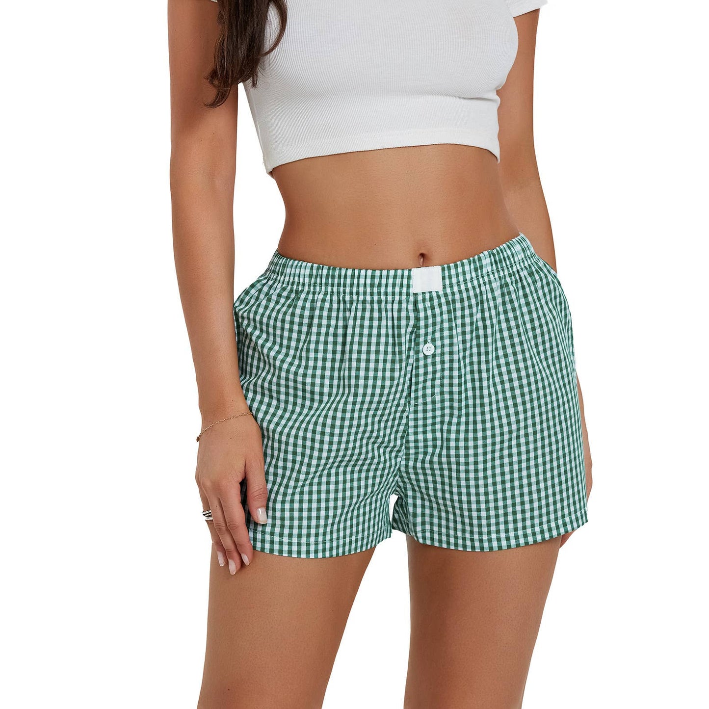 Viral Trendy Daily Gingham Boxer Shorts - 14 colors: Darkblue / M