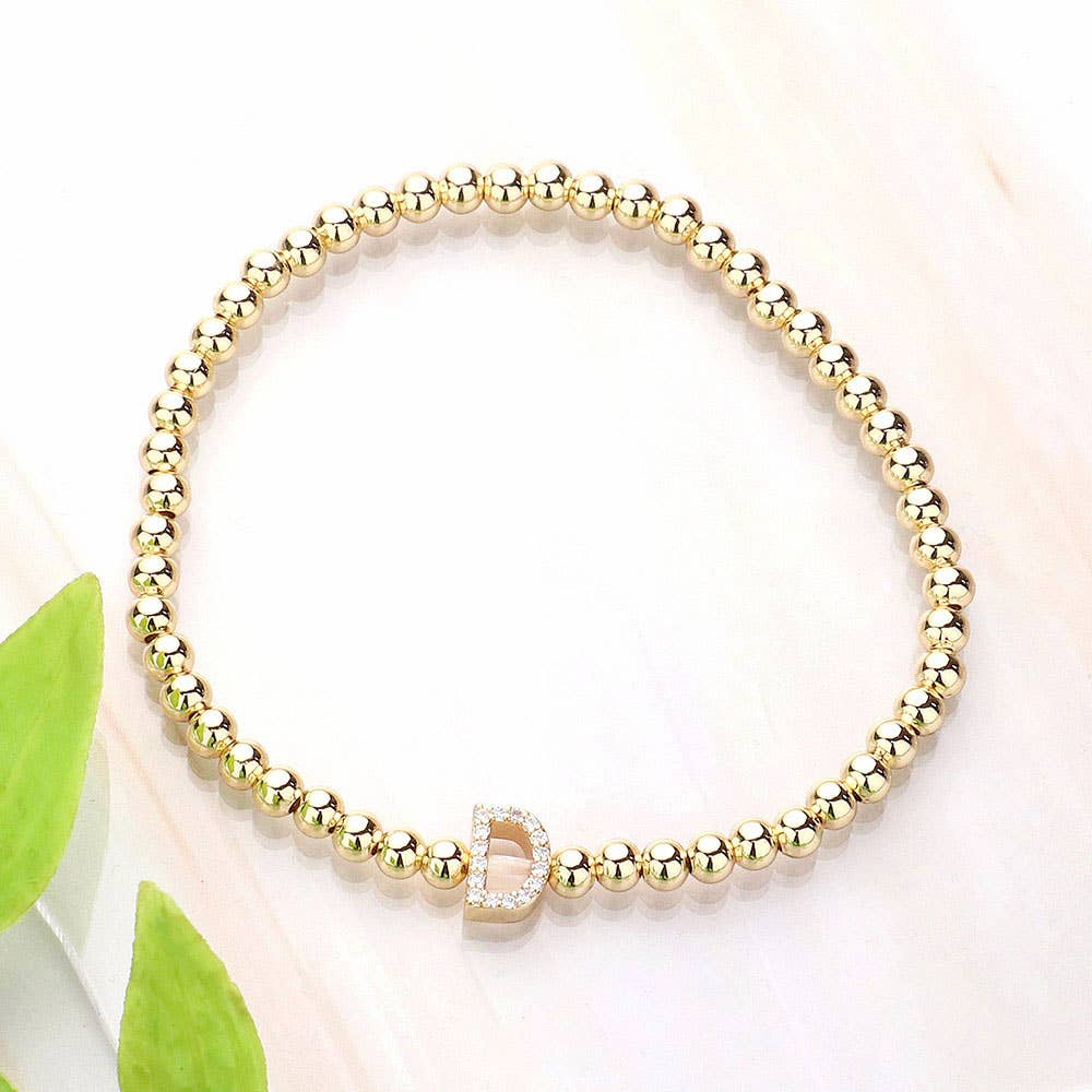 SECRET BOX_  Monogram Initial Stretch Bracelet
: K