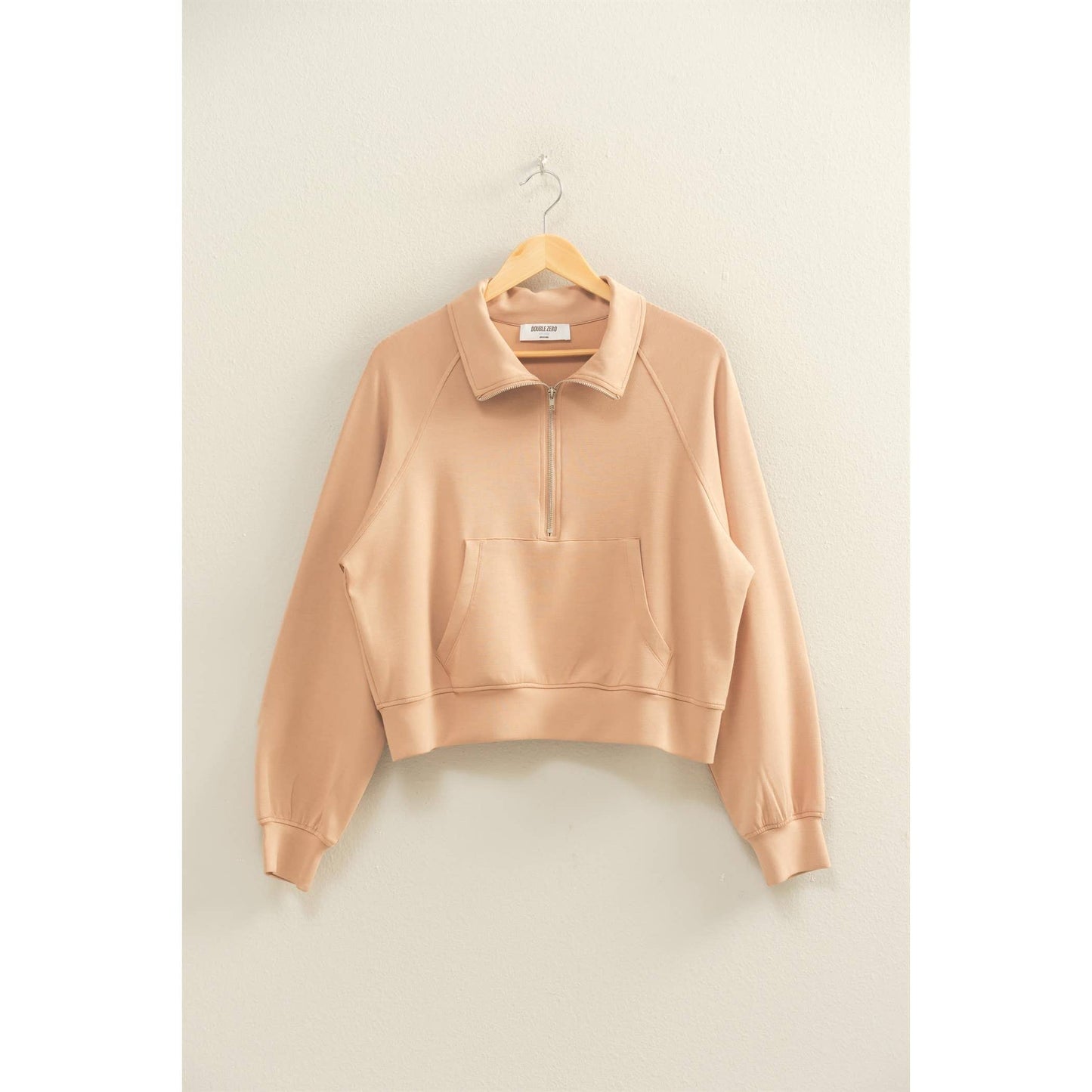 Scuba Half Zip-Up High Neck Collar Sweatshirt: BLACK / S-M-L(2-2-2)