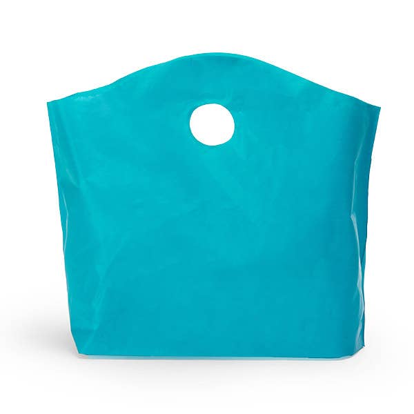 Wave Top Plastic Merchandise Bags: Blazing Pink / Medium 18x15x6"