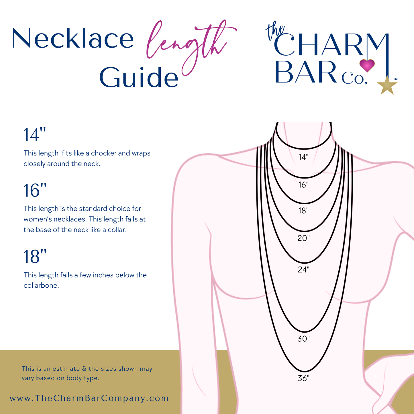 Gold Ashley (Box) Necklace with Mary Carabiner: 18"