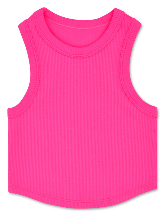 HOT PINK CROPPED RACER BACK TOP (MED/LG)