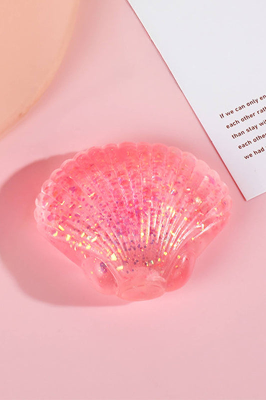 Seashell Shaped Glitter Squishy Stress Relief Squeeze Toy: Pink / ONE SIZE