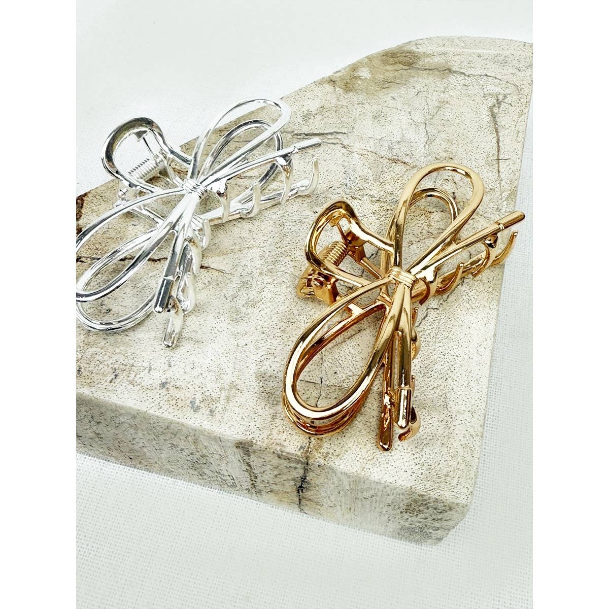 Metal Bow Shape Hair Claw Clips: MIX COLOR / ONE(12)