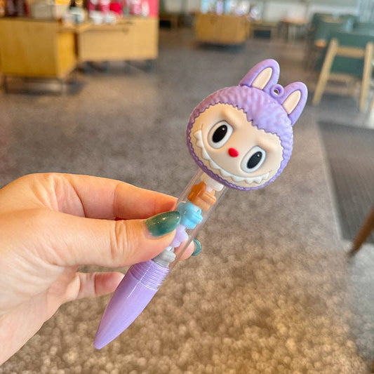 Labubu ballpoint pen with labubu cute patch: Purple