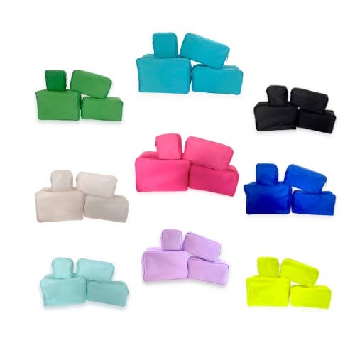 Nylon Pouch Cosmetic Bags- Perfect for Rush Bags: Baby Pink / Large