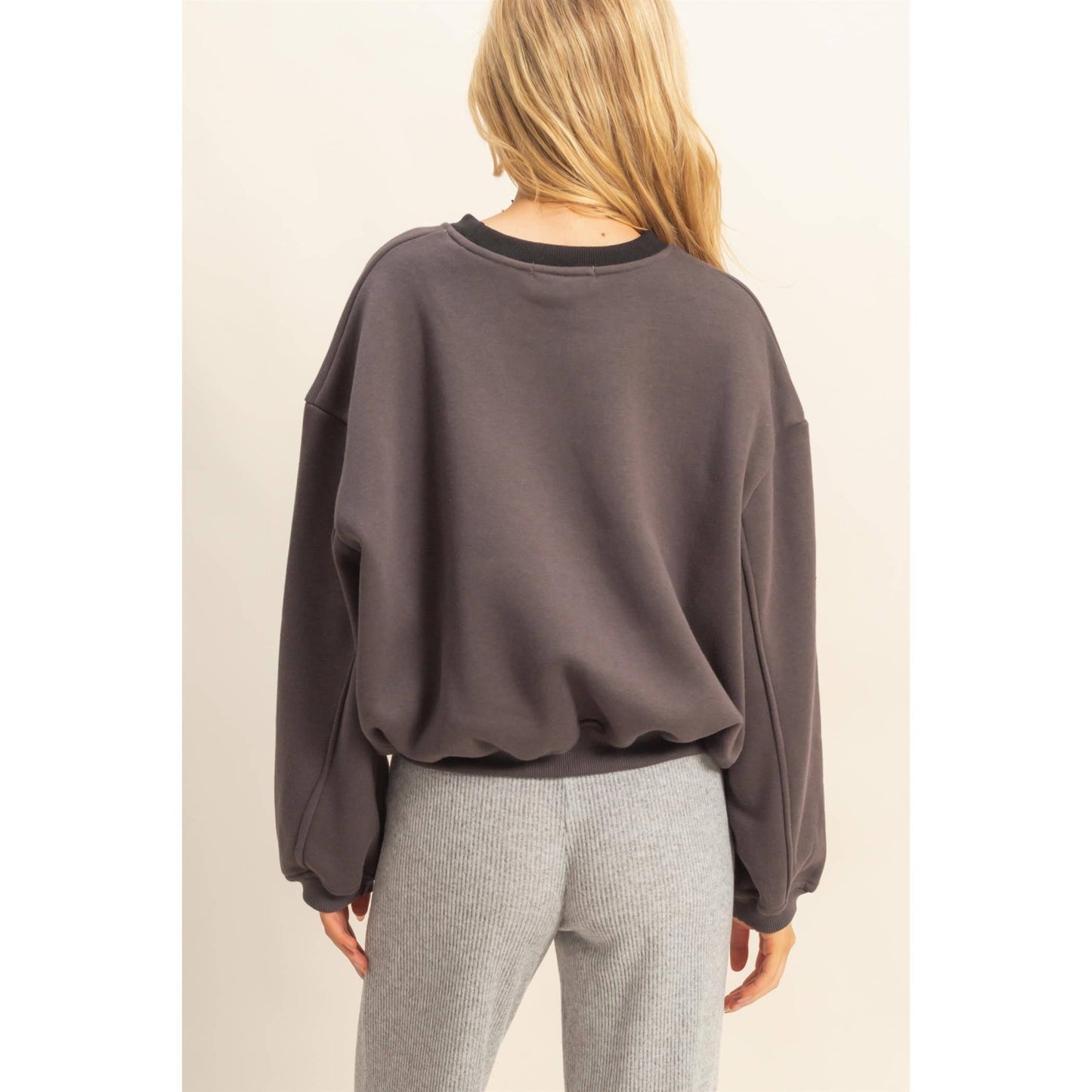 Vintage-Inspired Yosemite Crewneck Top: CHARCOAL / S-M-L(2-2-2)
