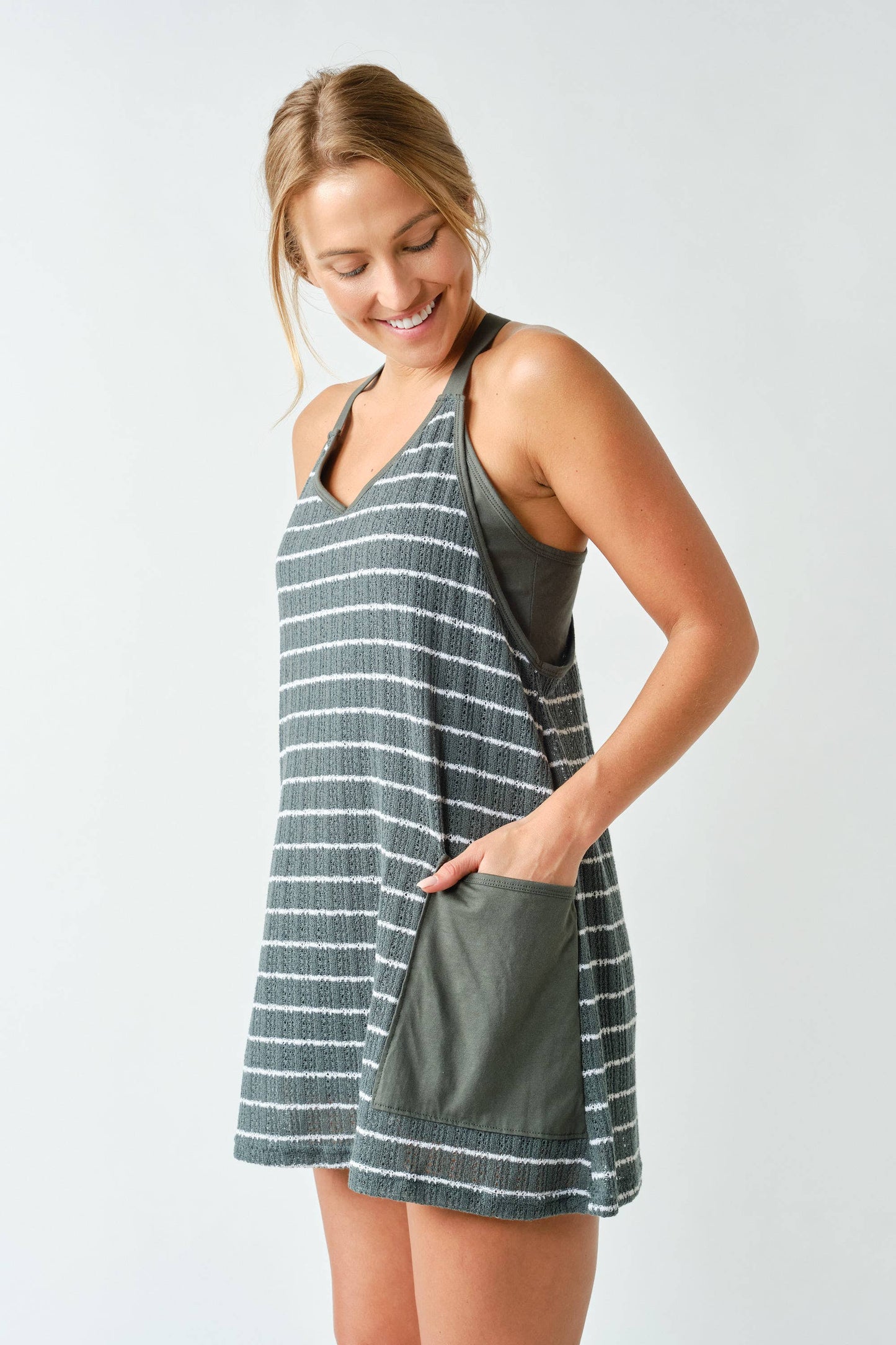 Seabreeze Crochet Dress: ELDERGREEN/WHITE / S:M:L (2:2:2)