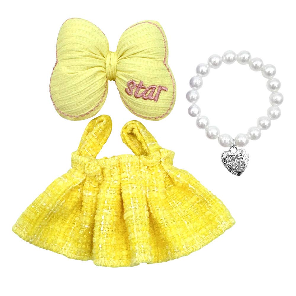 Adorable Labubu Compatible Mini Dress Outfit Set: Blue